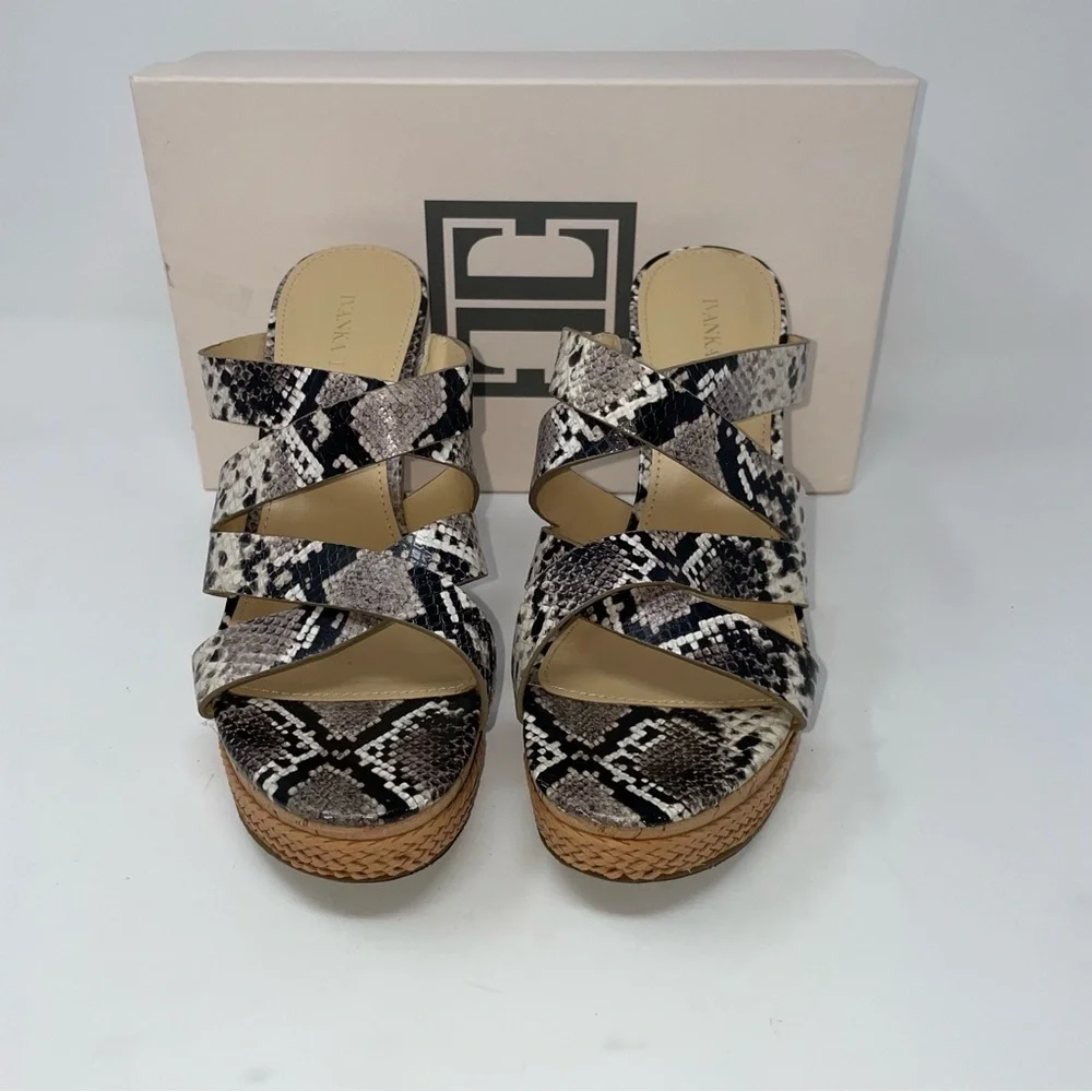 Ivanka Trump | Faux Snake Skin Open Toe Wedge Womens Size